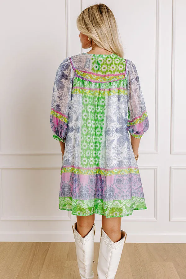 Boho Babe Color Block Floral Mini Dress in Navy sold by Impressions product image thumbnail 5