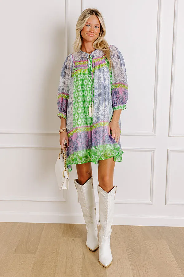 Boho Babe Color Block Floral Mini Dress in Navy sold by Impressions product image thumbnail 2