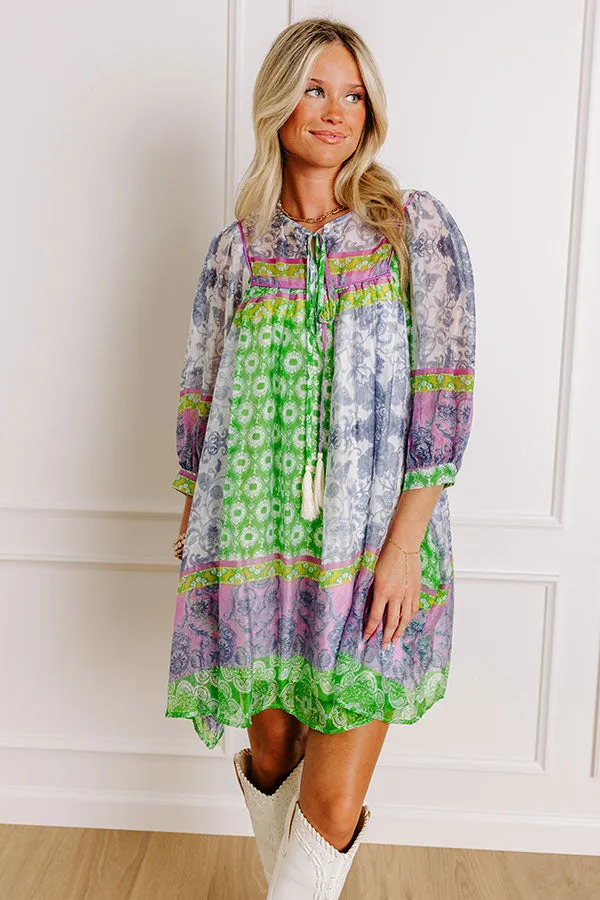 Boho Babe Color Block Floral Mini Dress in Navy sold by Impressions product image thumbnail 3