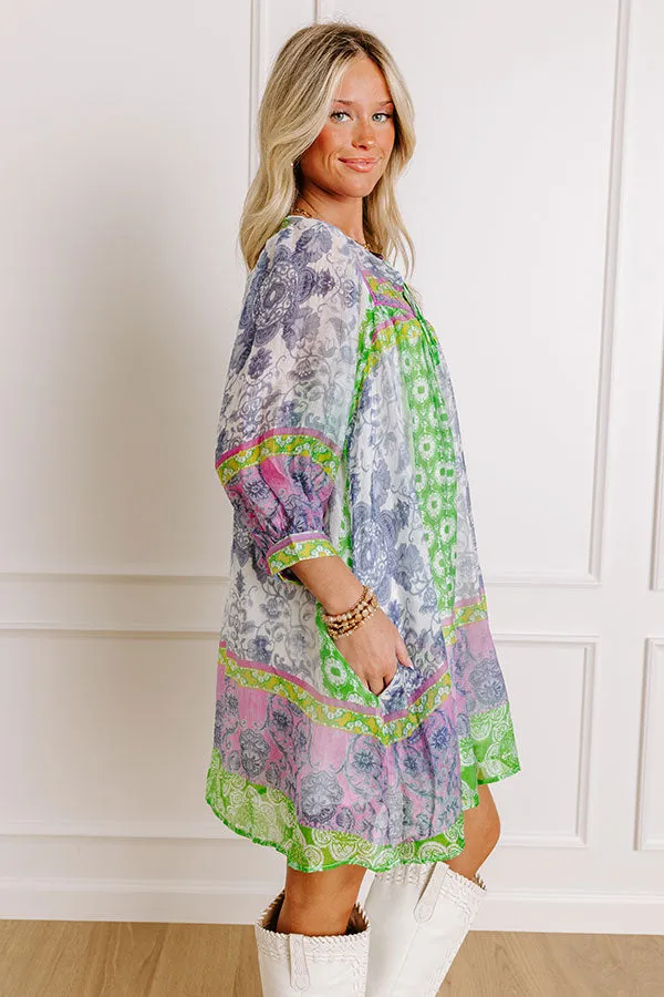 Boho Babe Color Block Floral Mini Dress in Navy sold by Impressions product image thumbnail 4