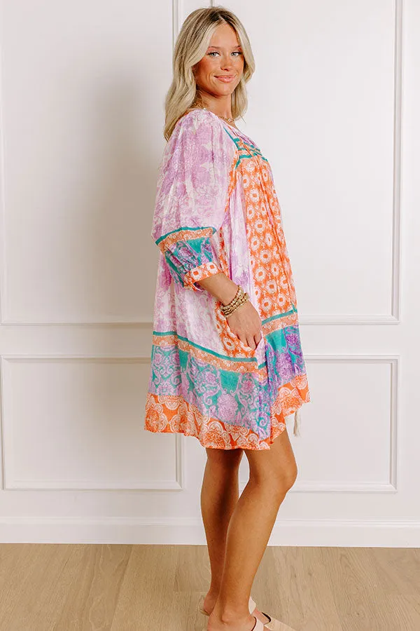 Boho Babe Color Block Floral Mini Dress in Violet sold by Impressions product image thumbnail 4