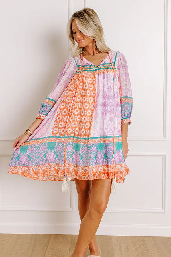 Boho Babe Color Block Floral Mini Dress in Violet sold by Impressions product image thumbnail 3