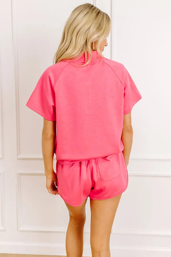 Daydream Duo Quarter Zip Top in Hot Pink sold by Impressions product image thumbnail 3