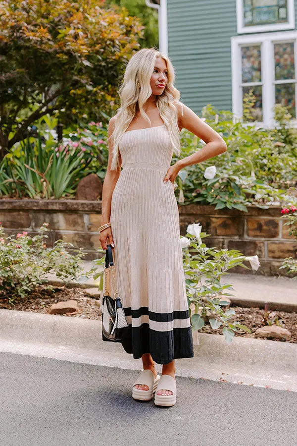 Coastal Cutie Ribbed Maxi Dress in Beige sold by Impressions