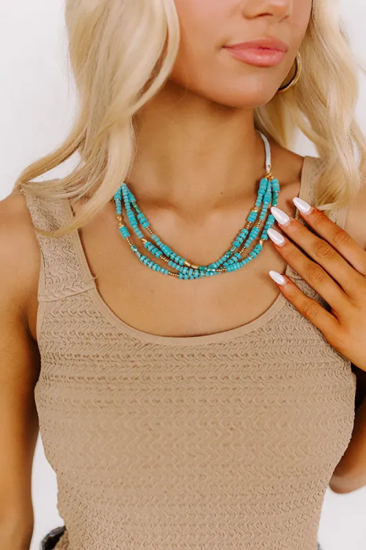 Bora Bora Trip Layered Necklace in Turquoise sold by Impressions