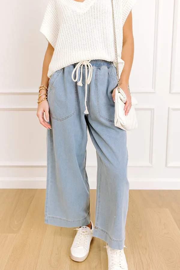 The Matilda High Waist Wide Leg Crop Jean in Light Wash sold by Impressions