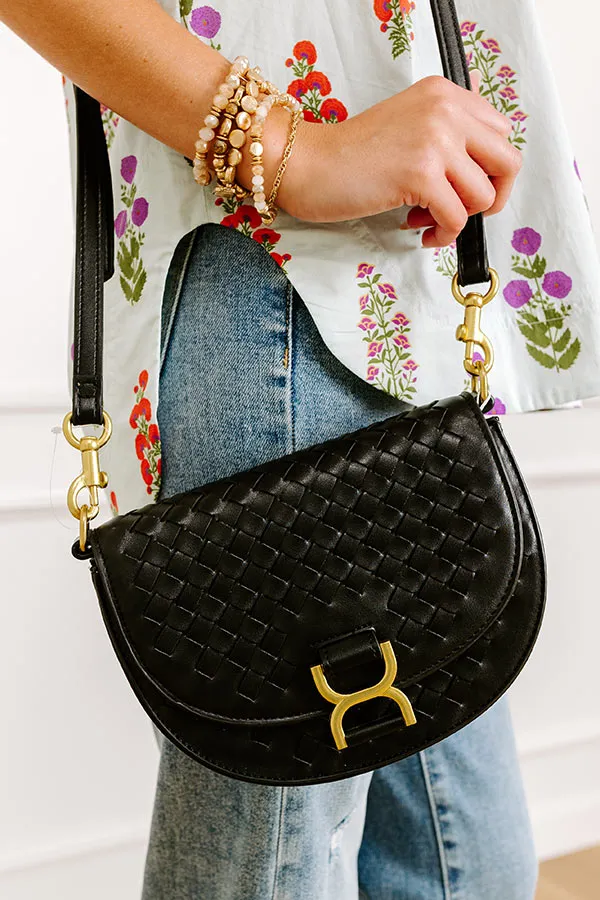 Alise Faux Leather Woven Crossbody in Black sold by Impressions