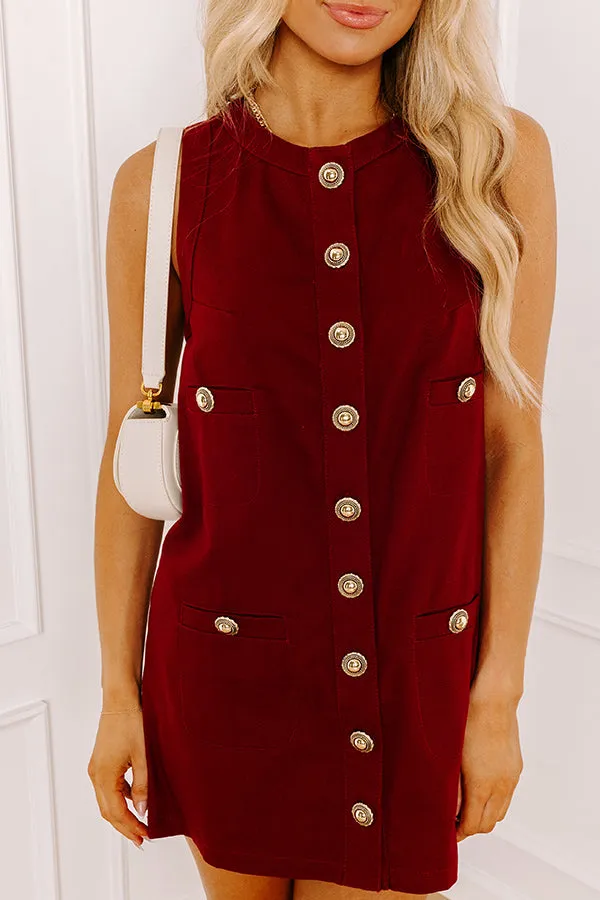 Martini Muse Button Down Mini Dress in Wine sold by Impressions product image thumbnail 3