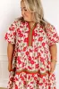 Fresh Horizon Floral Mini Dress in Rust Curves sold by Impressions