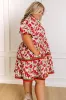 Fresh Horizon Floral Mini Dress in Rust Curves sold by Impressions