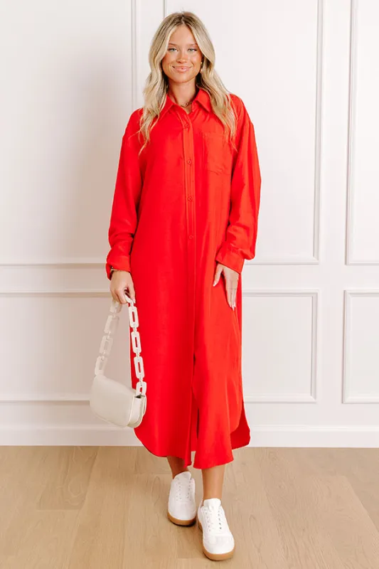 Chic Vibes Button Down Midi Dress sold by Impressions