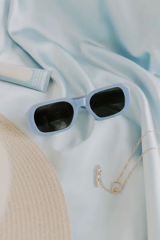 Quay Hyped Up Sunnies in Blue sold by Impressions