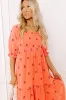 Vineyard Lounge Floral Embroidered Midi Dress sold by Impressions