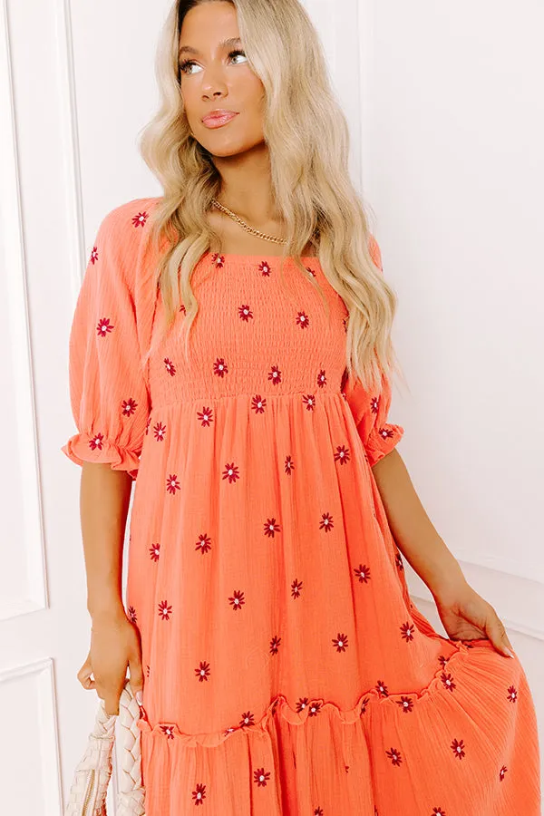 Vineyard Lounge Floral Embroidered Midi Dress sold by Impressions product image thumbnail 3