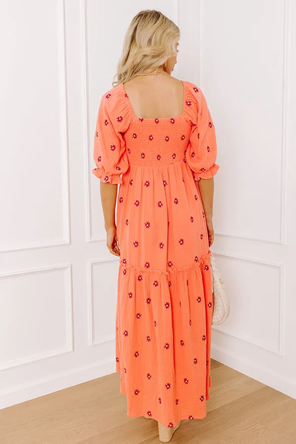 Vineyard Lounge Floral Embroidered Midi Dress sold by Impressions product image thumbnail 4