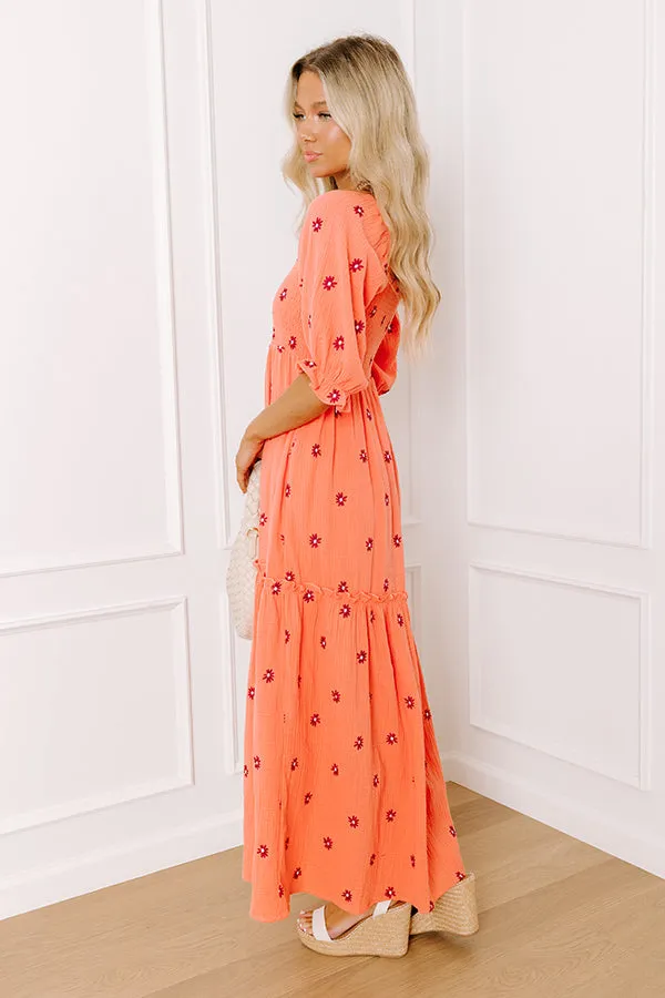 Vineyard Lounge Floral Embroidered Midi Dress sold by Impressions product image thumbnail 5