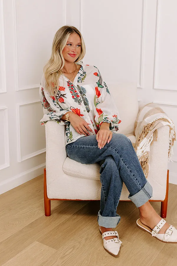 Floral Melody Button Up Top sold by Impressions