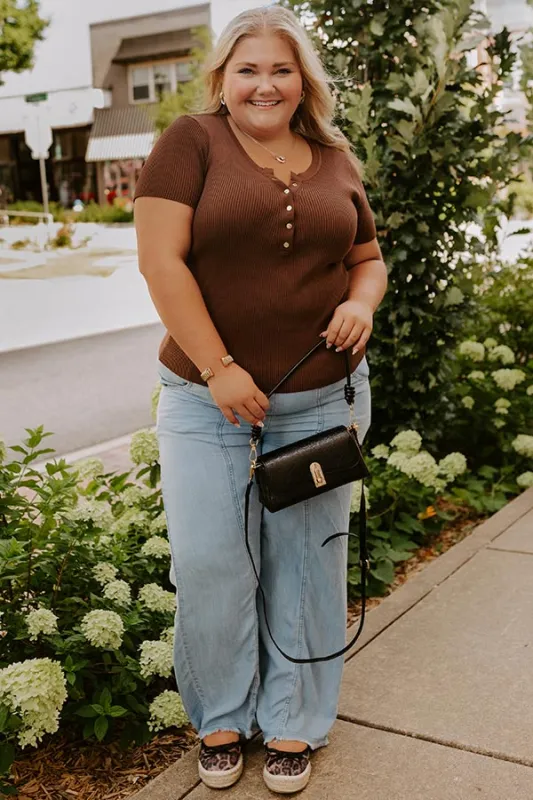 The Winnie High Waist Wide Leg Chambray Pants Curves sold by Impressions