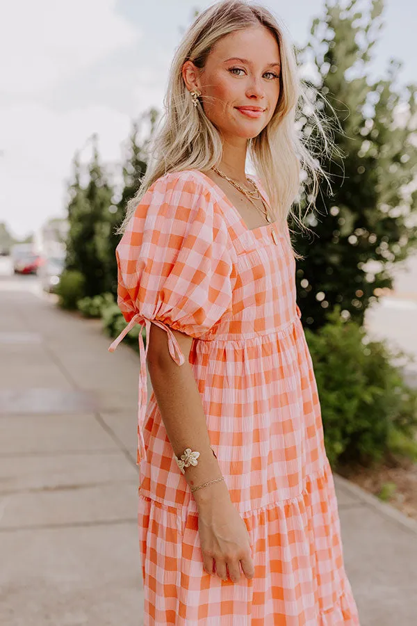 Sunkist Stroll Gingham Midi Dress sold by Impressions product image thumbnail 3