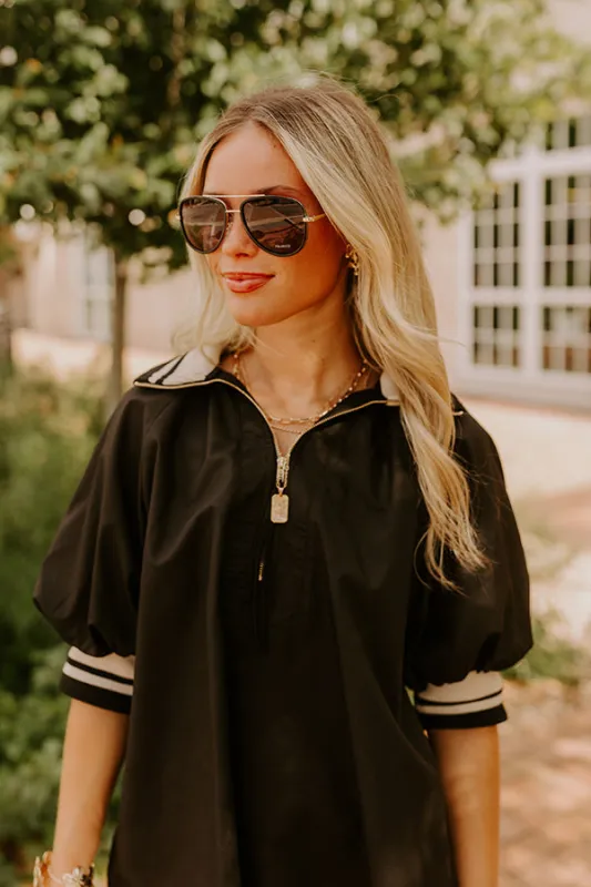 Quay All In Mini Polarized Aviator Sunnies in Black sold by Impressions