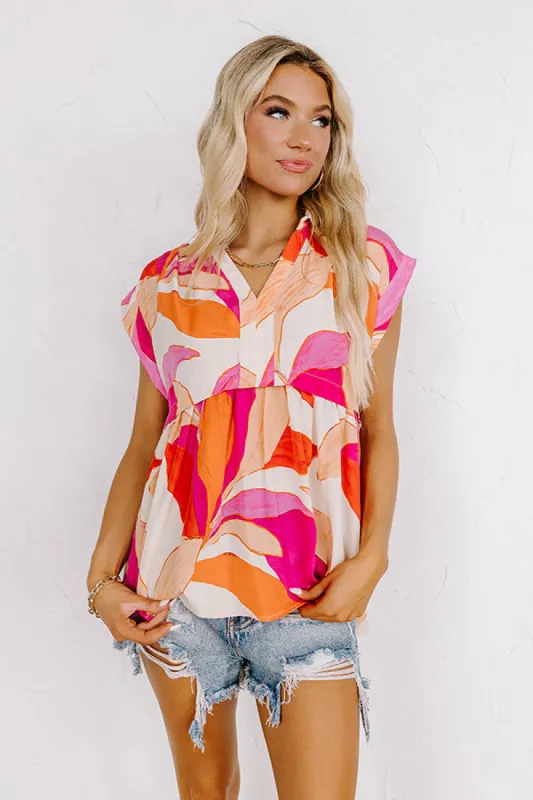 On The Brightside Shift Top in Fuchsia sold by Impressions