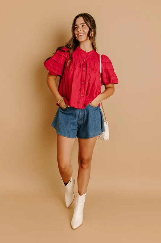 Vineyard Dream Eyelet Button Up made by Olivaceous