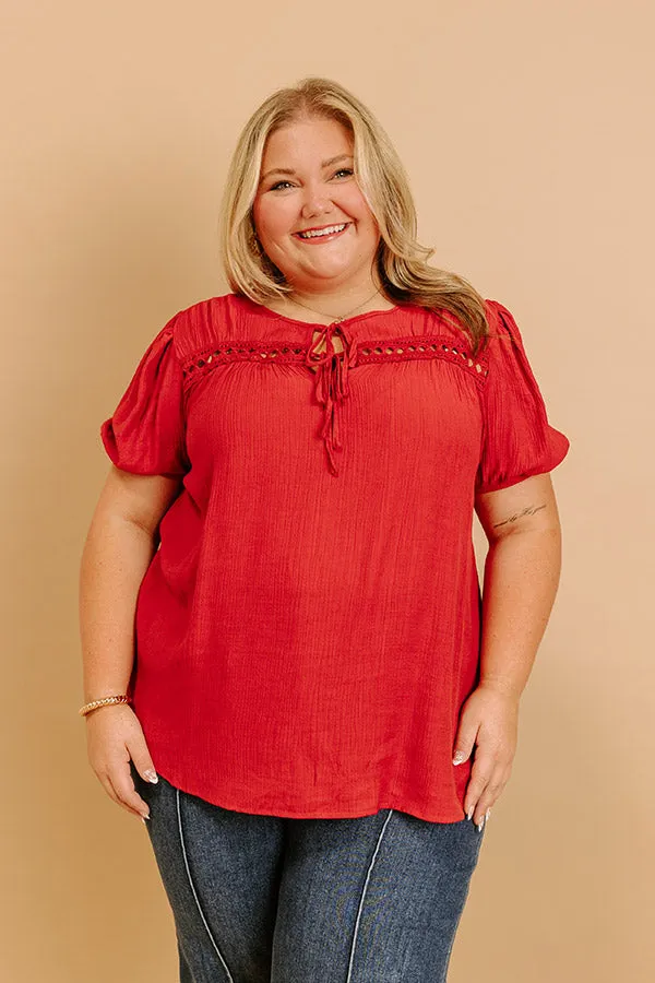 Cafe And Caramel Shift Top Curves in Crimson sold by Impressions