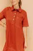 Cafe On Fifth Denim Mini Dress in Rust sold by Impressions