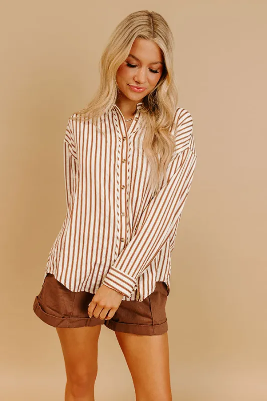 Charleston Charm Stripe Button Up Top sold by Impressions