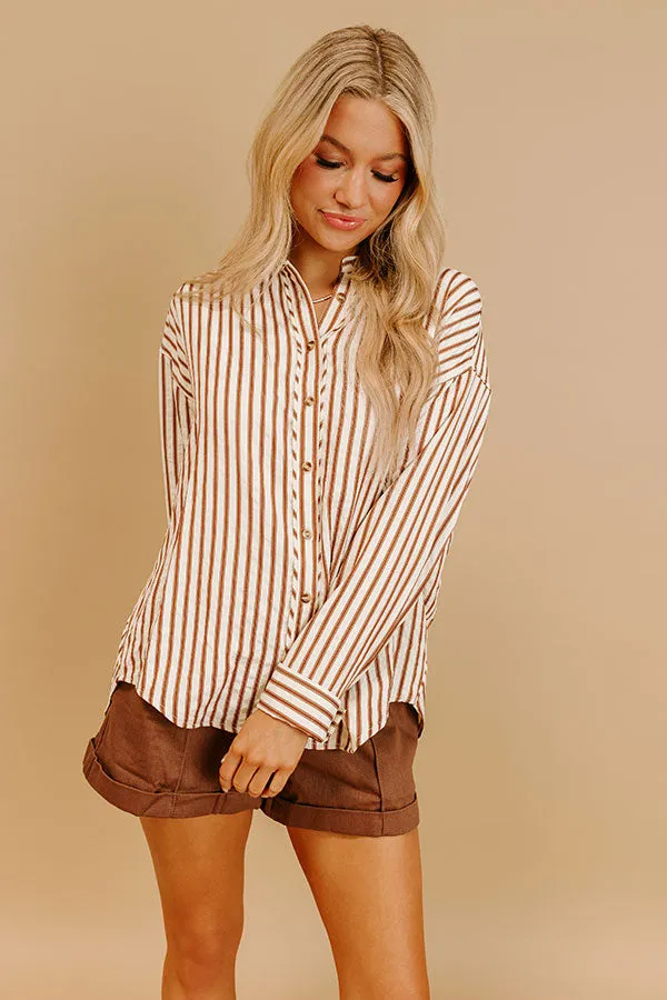 Charleston Charm Stripe Button Up Top sold by Impressions