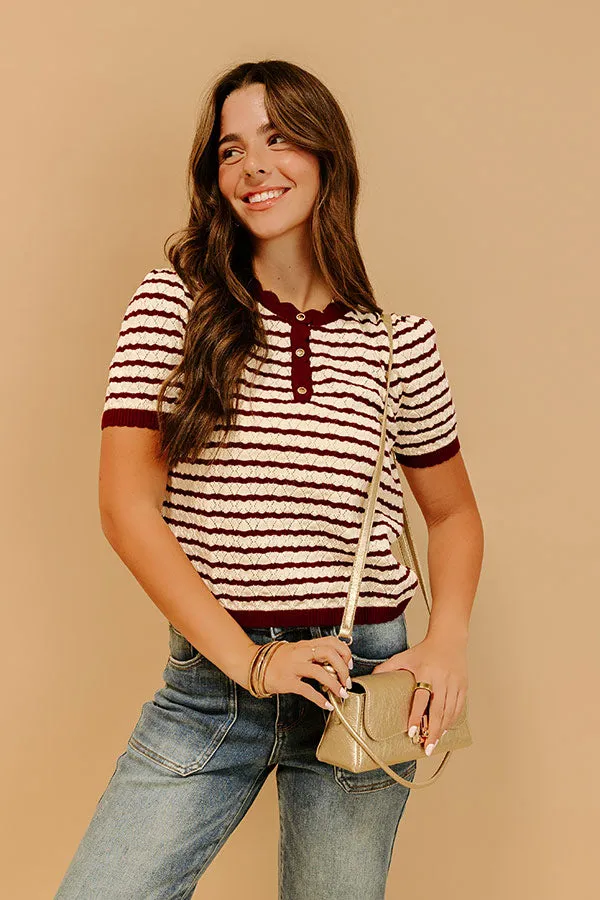 Cafe Charm Pointelle Knit Top sold by Impressions product image thumbnail 3
