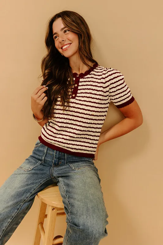 Cafe Charm Pointelle Knit Top sold by Impressions