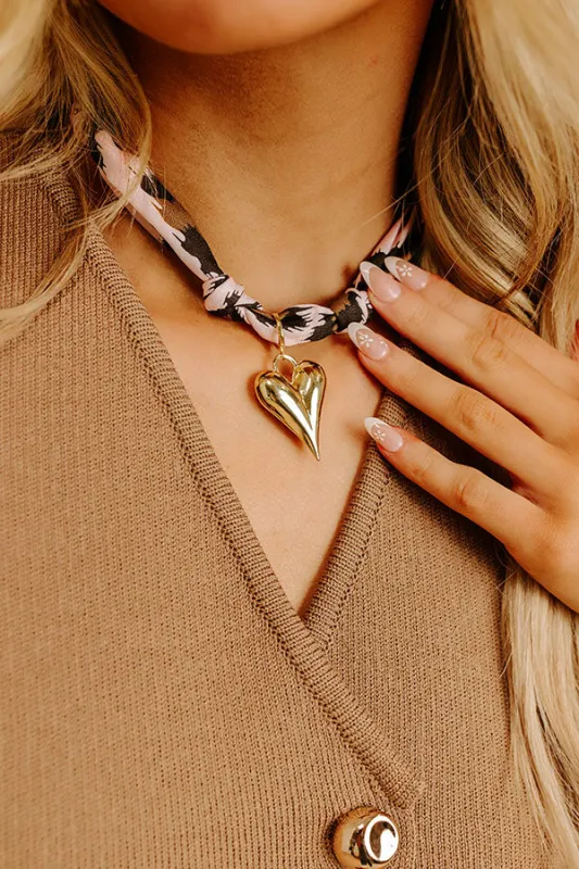 Happy Heart Leopard Scarf Necklace sold by Impressions