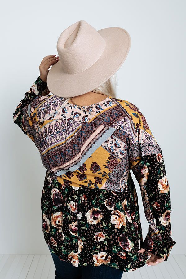 Moment Of Bliss Floral Shift Top In Black Curves sold by Impressions product image thumbnail 5