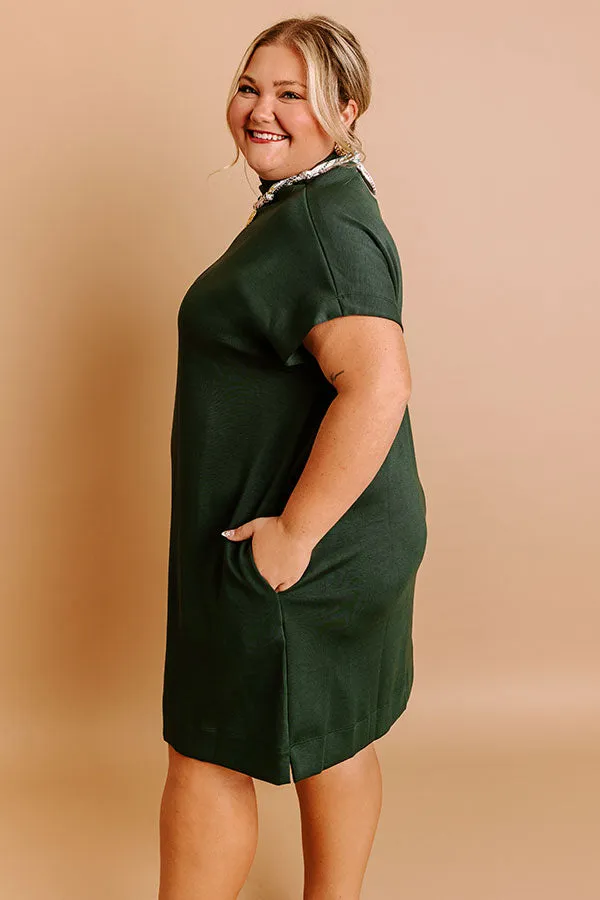 City Sleek Mini Dress in Hunter Green Curves sold by Impressions product image thumbnail 4