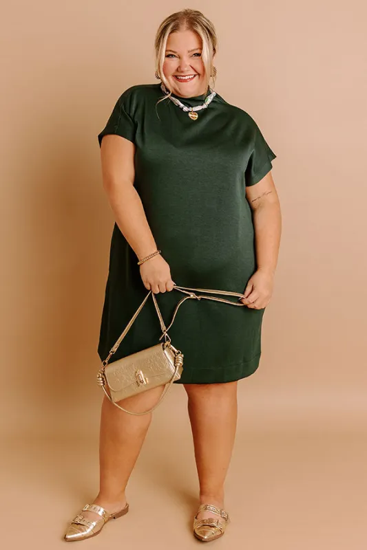 City Sleek Mini Dress in Hunter Green Curves sold by Impressions