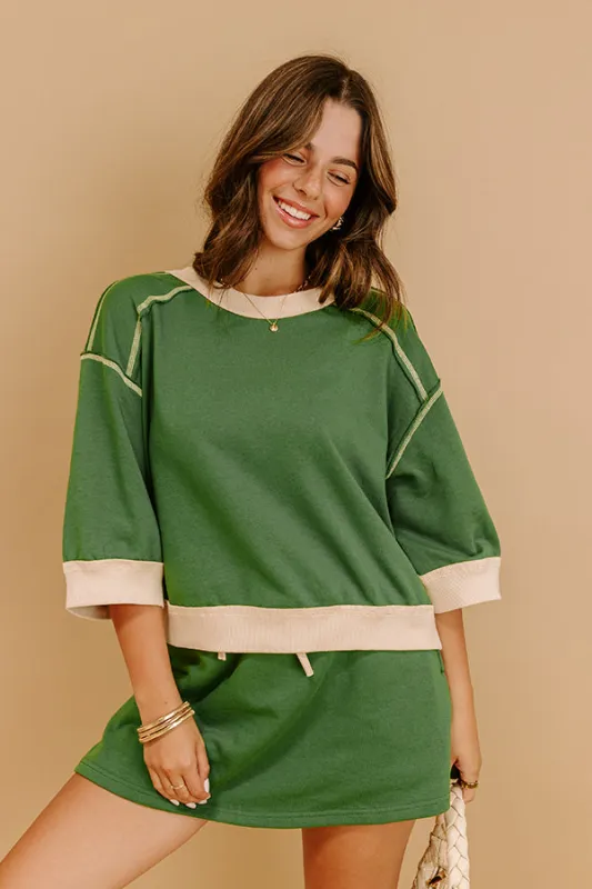 Chic Style Shift Tee in Olive sold by Impressions