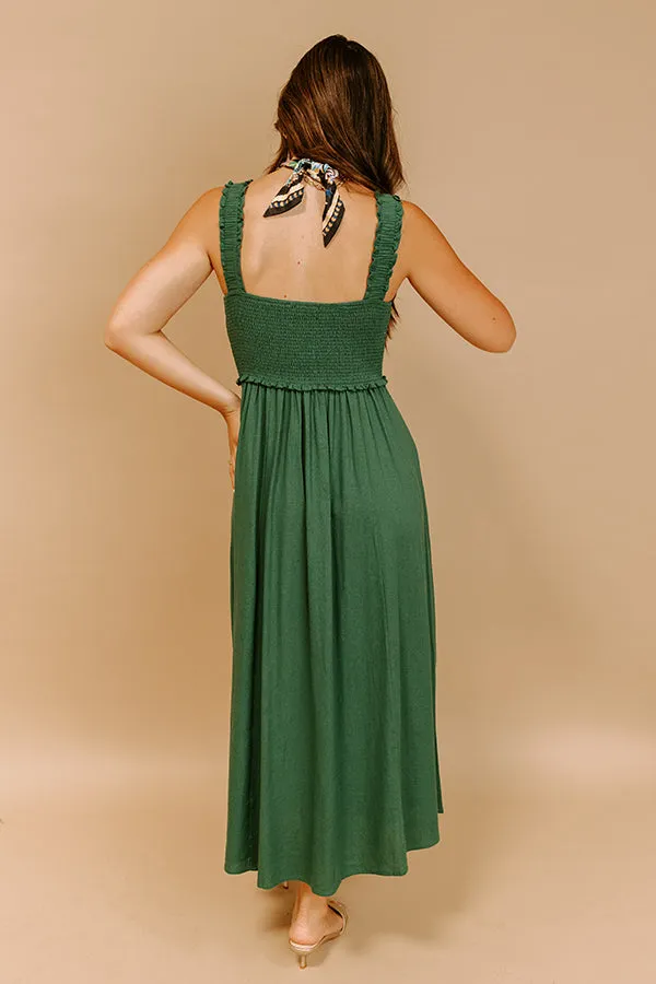 Harvest Lane Linen-Blend Midi Dress in Green sold by Impressions product image thumbnail 5