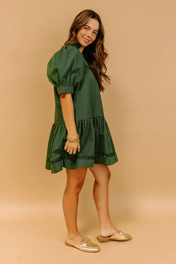 Wisteria And Wine Mini Dress in Hunter Green sold by Impressions product image thumbnail 4