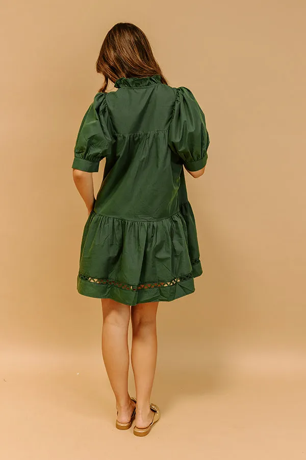 Wisteria And Wine Mini Dress in Hunter Green sold by Impressions product image thumbnail 5