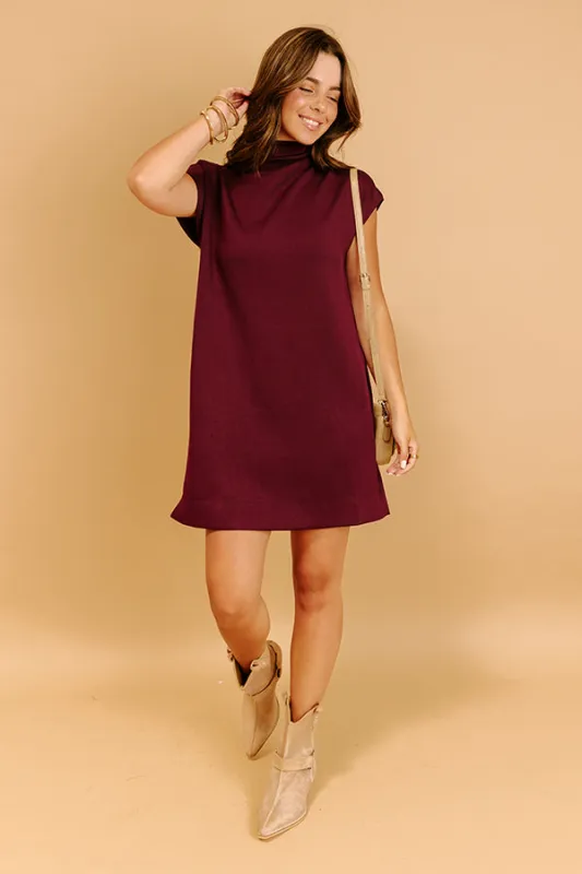 City Sleek Mini Dress in Windsor Wine sold by Impressions
