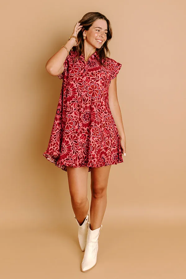 Rose Sangria Floral Mini Dress sold by Impressions product image thumbnail 4