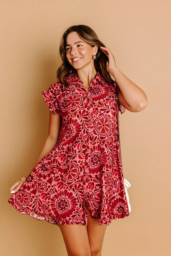 Rose Sangria Floral Mini Dress sold by Impressions