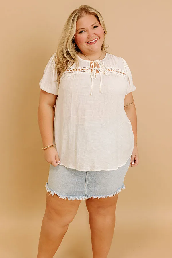 Cafe And Caramel Shift Top Curves in Ivory sold by Impressions