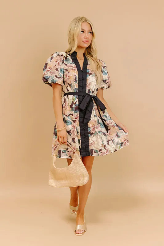 Flora In The Vines Button Down Mini Dress sold by Impressions