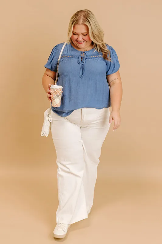 Cafe And Caramel Shift Top Curves in Blue sold by Impressions