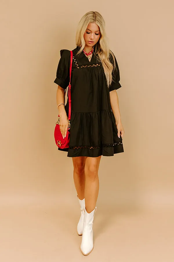 Wisteria And Wine Mini Dress in Black sold by Impressions