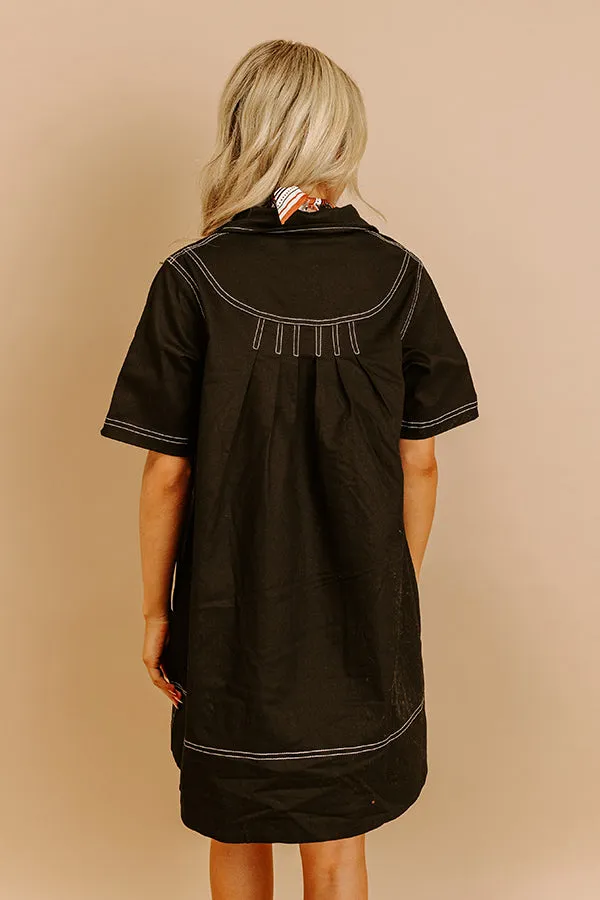 Cafe On Fifth Denim Mini Dress in Black sold by Impressions product image thumbnail 5