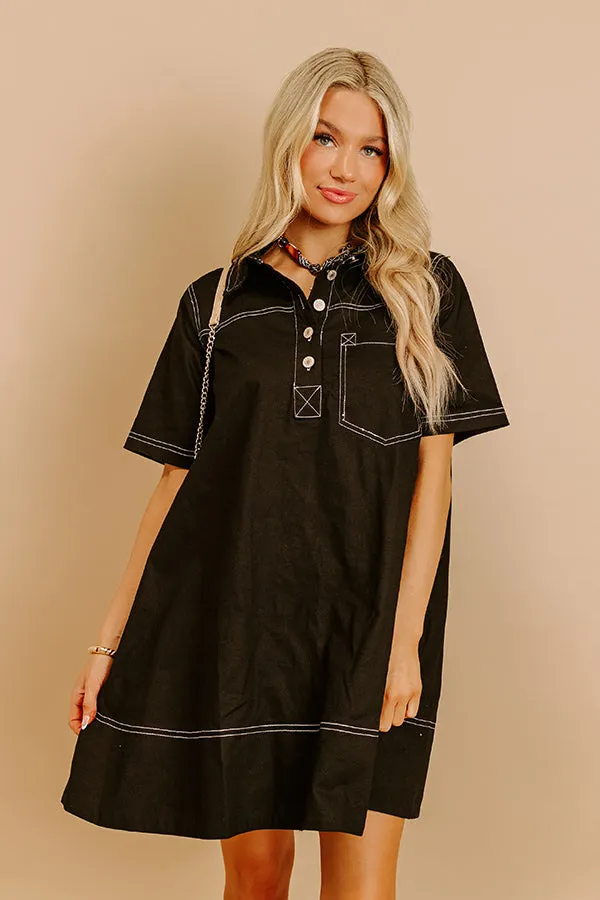 Cafe On Fifth Denim Mini Dress in Black sold by Impressions product image thumbnail 2
