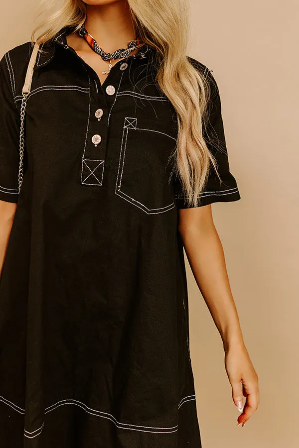 Cafe On Fifth Denim Mini Dress in Black sold by Impressions product image thumbnail 3